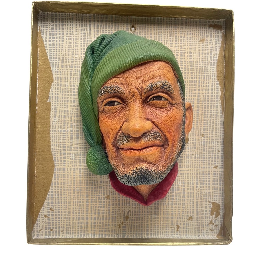 Vintage Bossons England Smuggler Chalkware Wall Mask Character Head 930947